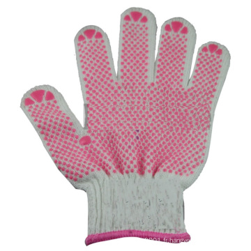 NMSAFETY coton doublure rose PVC pointillé gants